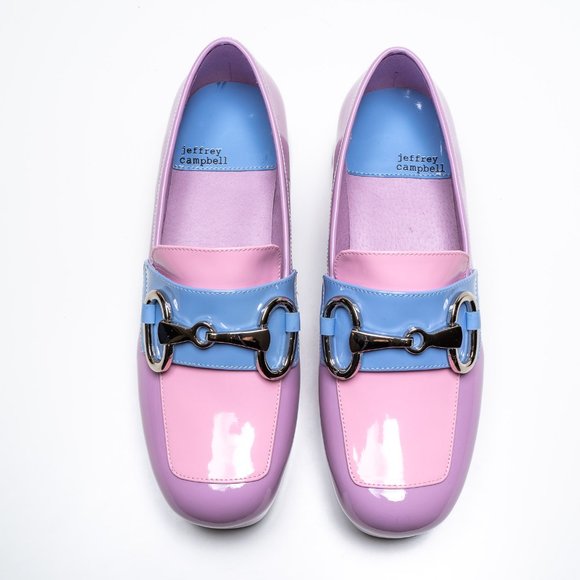 NEW 💕 Jeffrey Campbell Student 2 Platform Loafer Patent Leather Liliac - Picture 8 of 17